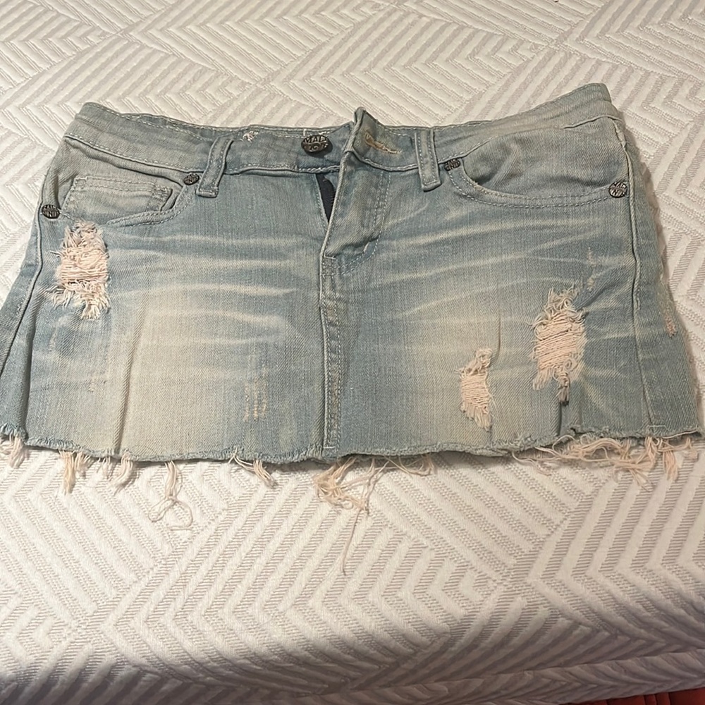 Machine cutoff short Jean shirt